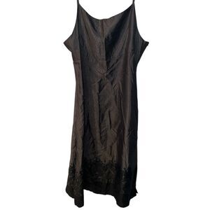 Eleven Eleven Dress Womens Large Maxi Slip Satin Gray USA Dark Romantic Y2K FLAW